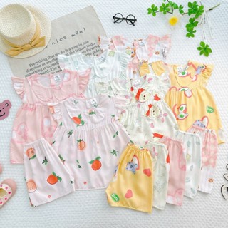 [14-22kg] Bộ Quần Áo Bé Gái, Đồ Bộ Mặc Nhà Bé Gái Vải Tôn (Tole-Lanh) Mẫu Cánh Tiên Babydoll Mềm-Mịn-Mát MeGauu - BTGL7
