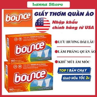   HỘP FULL 160   320 Tờ  Giấy thơm quần áo Bounce Mỹ - Làm phẳng thơm quần áo và mềm vải loại bỏ mùi ẩm mốc 