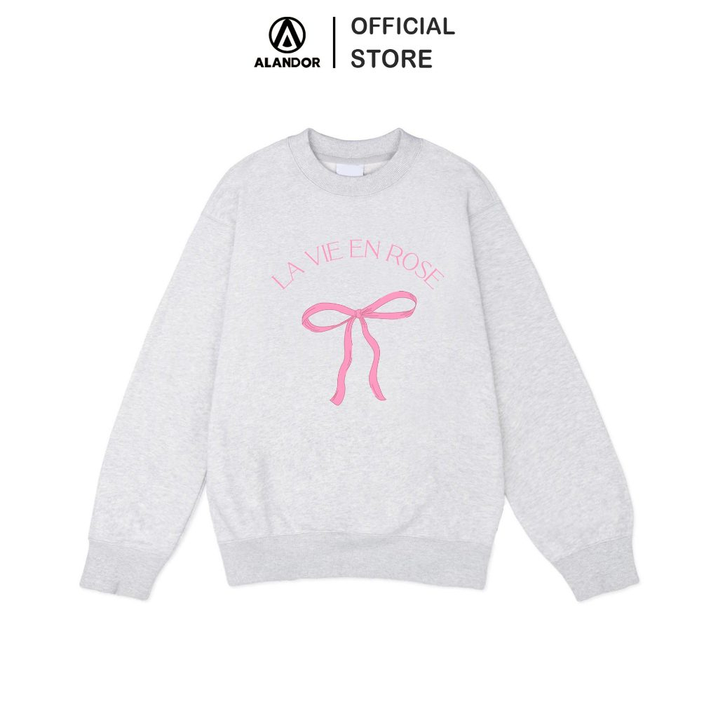 Áo Sweater Alandor Local Brand Form Rộng Tay Dài Vải 100% Premium Cotton Mẫu NƠ LAVIE