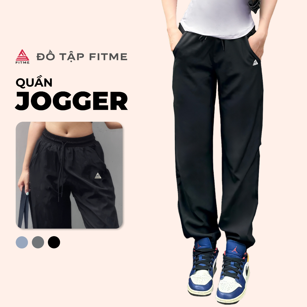 Quần jogger nữ Fitme thể thao, ống rộng cao cấp hỗ trợ tập gym, yoga và chạy bộ QDJG