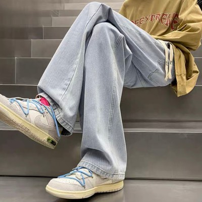 Quần JEAN nam nữ cạp cao ống suông rộng NAD, quần bò baggy phom xuông chất jeans mềm, dày dặn xu hướng 2024