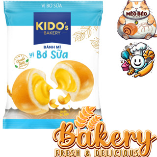 Bánh Mì Tươi Tròn Vị Bơ Sữa 55 gram - Bánh Mì Tươi KIDO Tròn Bơ Sữa 55 gram