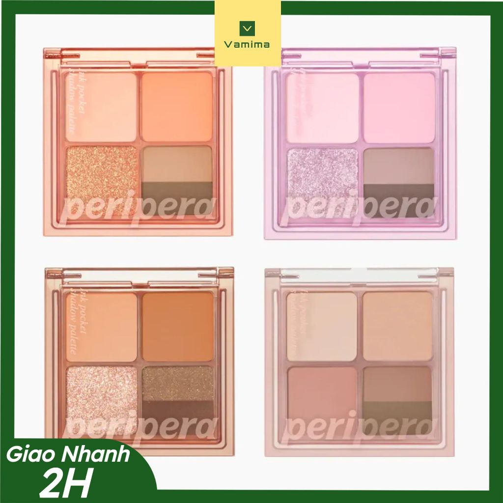 Bảng Phấn Mắt Nhũ 4 Ô Peripera Ink Pocket Shadow Palette 6.4g - Vamimacosmetic