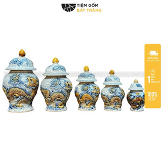  Choé Thờ Cúng Hũ Đựng Gạo Muối Chum Đựng Đồ Cúng Men Rạn Đắp Nổi Gốm Sứ Bát Tràng Cao Cấp 