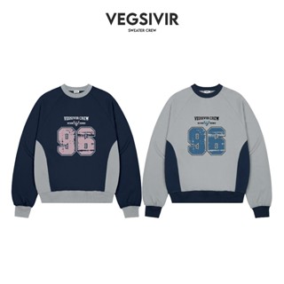  VEGSVIR - Áo Sweater Nỉ Chân Cua Phối Màu Unisex Form Rộng CREW. 