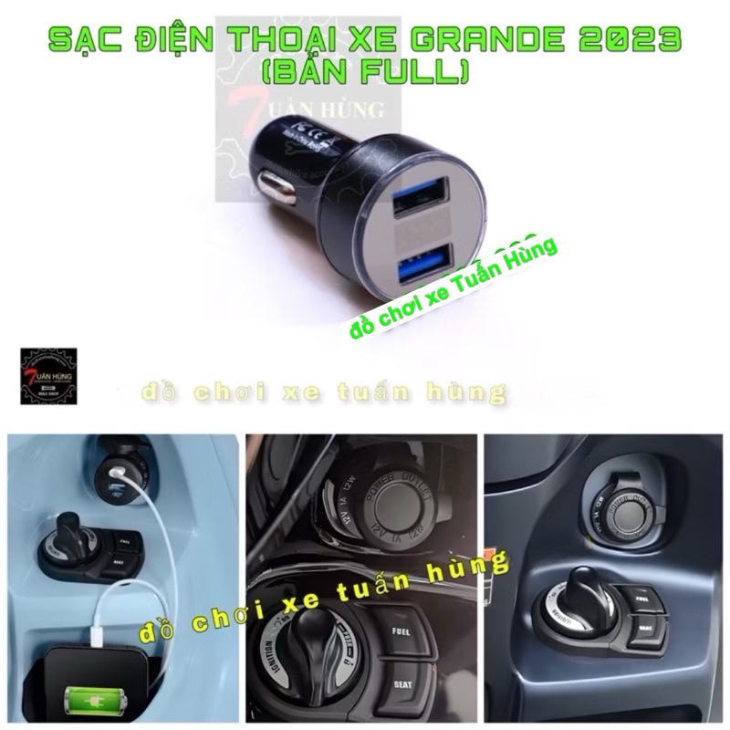 Sạc Điện Thoại Cho Grande 2023-2025 [HÀNG HOT] Bản Full - Tẩu Sạc Xe Grande 2023