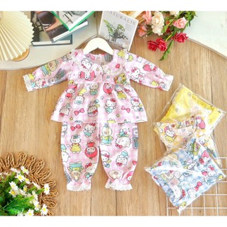 (3 bộ 3 màu 3 họa tiết khác nhau) Combo 3 Bộ Tay Dài Xốp Gạo Bé (7-17kg)