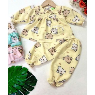(3 bộ 3 màu 3 họa tiết khác nhau) Combo 3 Bộ Tay Dài Xốp Gạo Bé (7-17kg)