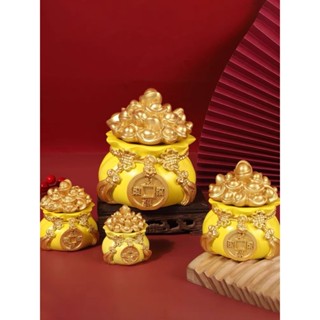 【Size To Hũ Đựng Muối Gạo Tài Lộc Màu Vàng -Túi Thần Tài May Mắn Trang Trí Ban Thờ, phong thuỷ trong nhà 10*10*12cm