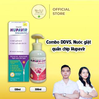 [Che tên] Combo nước giặt Hupavir Chip 330ml, dung dịch vệ sinh Hupavir Sinecatechin 120ml - sạch nấm, khuẩn, hpv, SMG