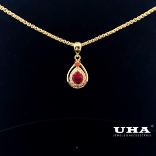 M1629 Mặt và dây chuyền đính đá CZ cao cấp thiết kế đá màu phong thủy UHA