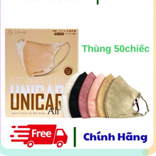 [Thùng 50 Cái] Khẩu trang 6D PRO MASK Airfit, khẩu trang 5D UNICARE phiên bản cao cấp UNI MASK