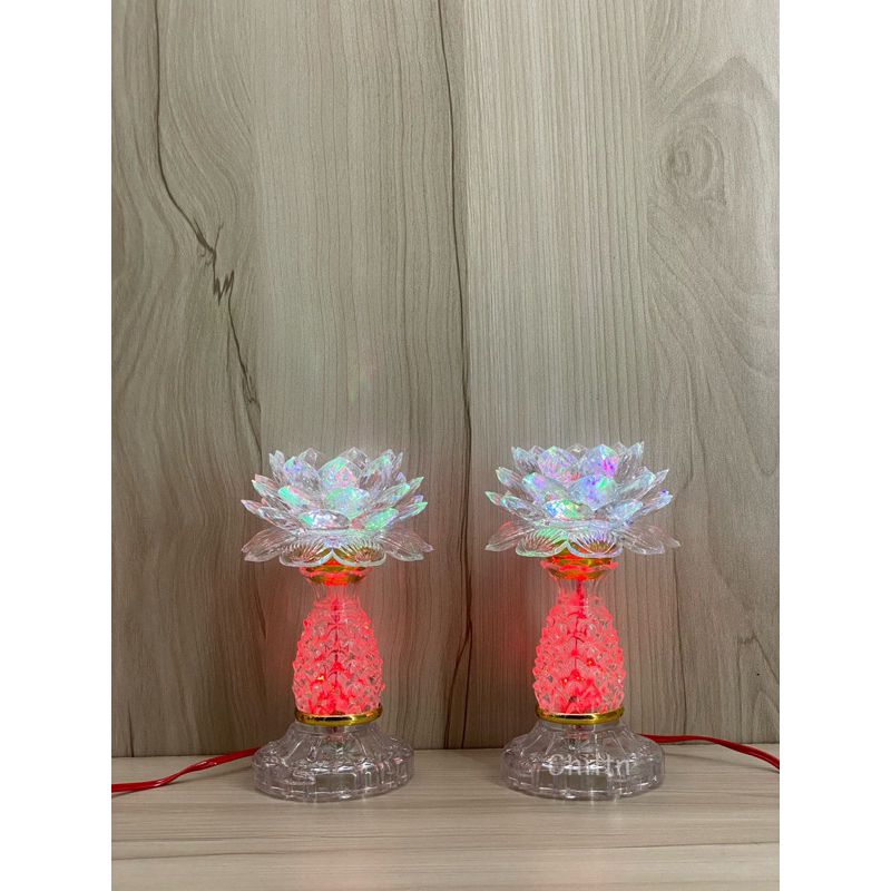 Cặp đèn thờ hoa sen đổi màu- đèn led trái thơm