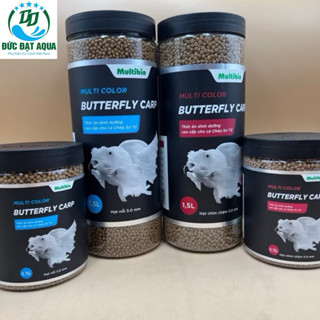 Cám Chép Sư Tử MULTI COLOR BUTTERFLY CARP lọ 0,75L & 1,5L cám chìm chậm, cỡ hạt 0,3mm k gây đục nước