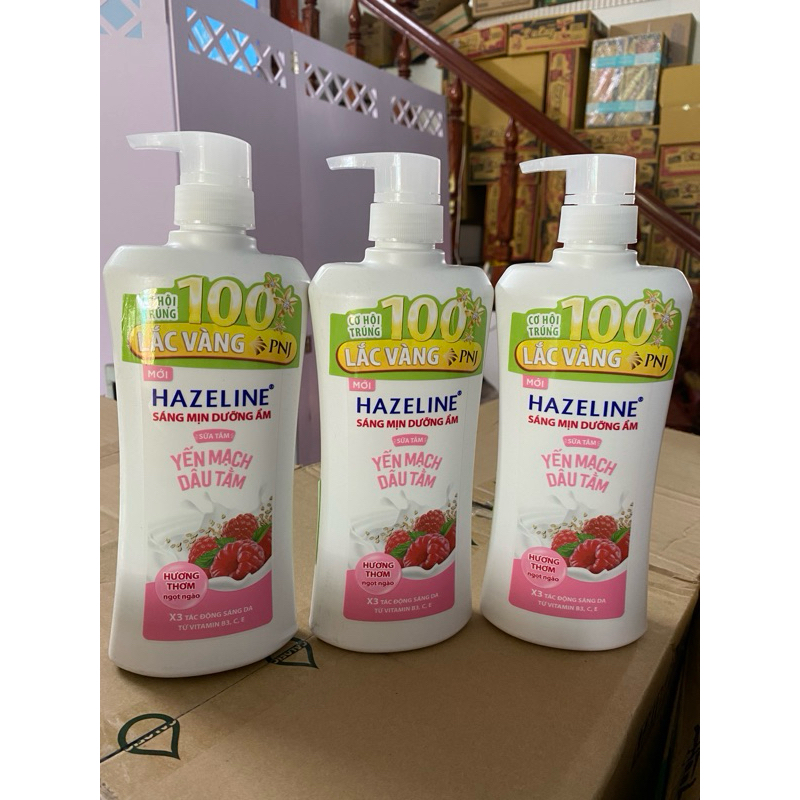 sữa tắm HAZELINE Yến mạch dâu tằm 670g