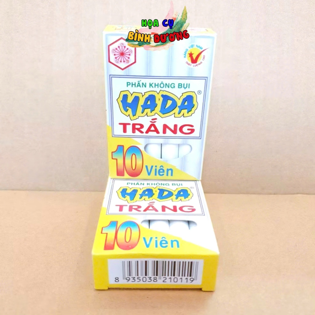 Phấn viết bảng trắng - Phấn không bụi HADA, phấn trắng, phấn màu