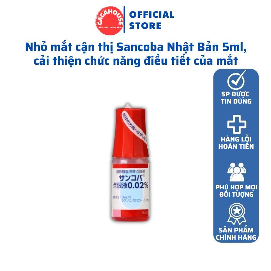 Nhỏ mắt cận thị Sancoba Nhật Bản lọ 5ml, cải thiện chức năng điều tiết của mắt