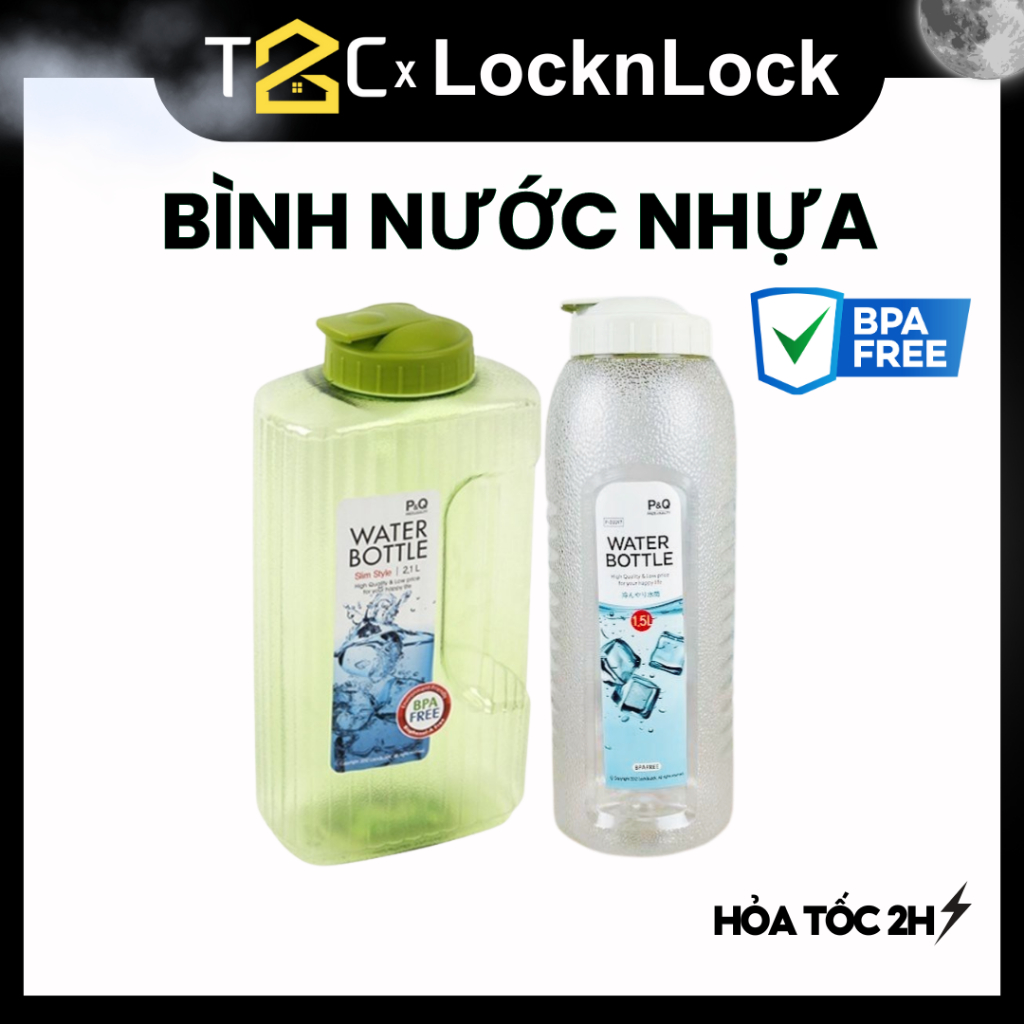 Bình Nước Nhựa LocknLock 1.5Lít- 2.1L Bình Đựng Nước BPA Free An Toàn P-00097W, P-00052GRN - T2C | BigBuy360 - bigbuy360.vn