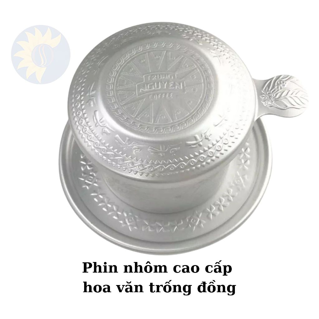 Phin nhôm trung nguyên hoa văn trống đồng 170ml, phin cà phê đơn 1 ly