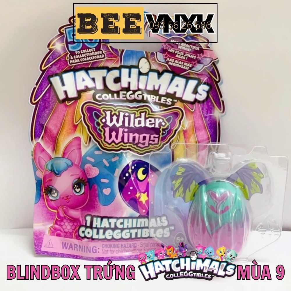 Túi mù Trứng Hatchimals có cánh mùa 9 VNXK - Blindbox Colleggtibles Wilder Wings BEE VNXK