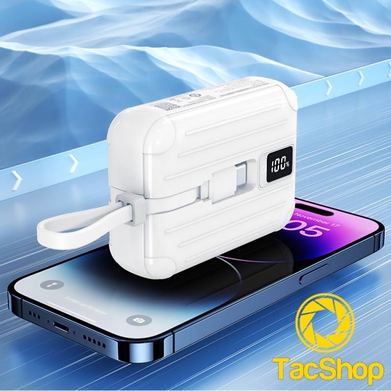 Pin dự phòng Siêu Nhỏ Gọn Pisen TS-D326 dung lượng 10000mAh hỗ trợ sạc nhanh 22.5W kèm 2 cáp sạc Chính Hãng