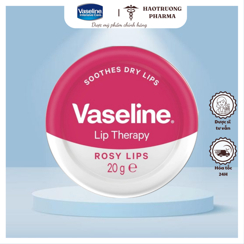 Son dưỡng môi Vaseline 20g dạng hũ thiếc hồng Vaseline Lip Therapy Rose lips