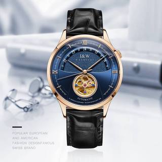 Đồng hồ nam chính hãng I&W Carnival 525G-D2 Kính sapphire chống xước,Chống nước 30m,BH 24 tháng,Đồng hồ cơ,dây da xịn