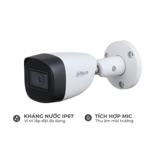 Camera DAHUA DH-HAC-HFW1200CMP-A-S5 / HAC- HFW1200CLP-IL-A có màu có micro, chính hãng