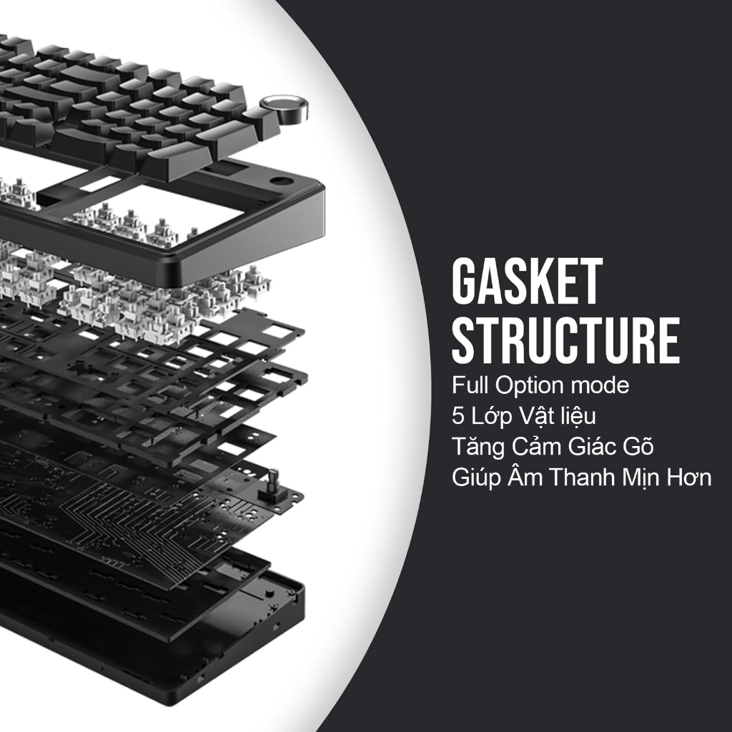 Bàn Phím Cơ Không Dây 3 Mode AULA F99 PRO Núm Xoay Đa Năng có Hotswap Gasket Mount Pin 8000mAh | BigBuy360 - bigbuy360.vn