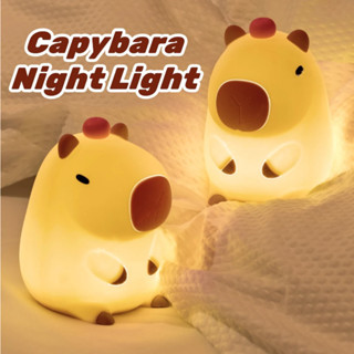【Free ship Đèn ngủ Capybara cảm ứng cute silicon điều chỉnh độ sáng decor, quà tặng bạn gái, sinh nhật