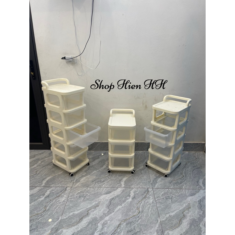 Xe đẩy đa năng tầng loại 1 - Kệ để đồ bỉm sữa có bánh xe - Tủ để đồ nhà bếp 3-4-5 ngăn kéo Kitchen kệtủ dántường