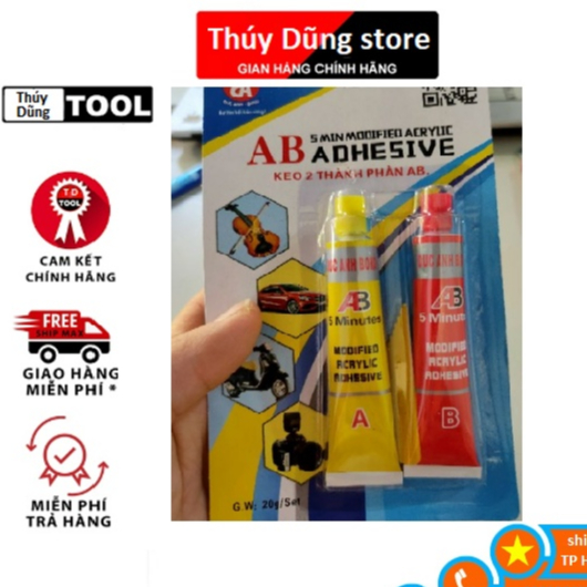 Vỉ keo AB 2 túyp 2 thành phần dán siêu chắc