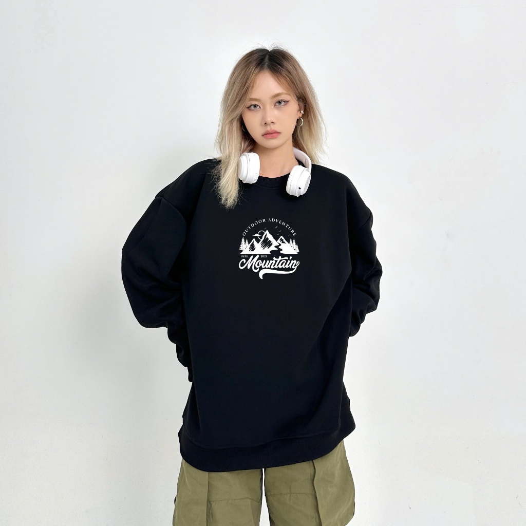 Áo Sweater Novita Nỉ Lót Lông Basic/Mountain