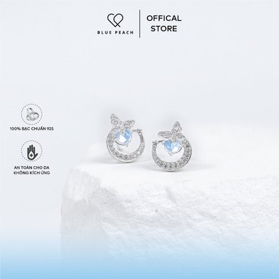 Khuyên Tai Bạc 925 Blue Peach KT Butterfly Moon Star KT734