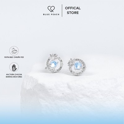 Khuyên Tai Bạc 925 Blue Peach KT Butterfly - Moonstone KT735