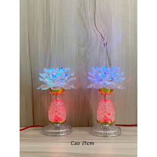 Cặp đèn thờ hoa sen đổi màu- đèn led trái thơm