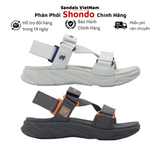 Giày Sandal Nam Nữ Shondo F8 Ver.2 Thời Trang Êm Ái Màu Xám Rêu F8M2323, Xám Đậm F8M2222