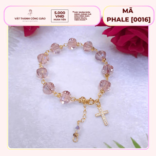 [Quà Tặng Ý Nghĩa] Vòng Tay, Lắc Tay Mân Côi Phale Hồng Móc Xích Titan Vàng  | Vật Thánh Công Giáo