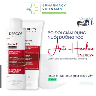  Gội Xả VICHY Dercos Technique Engergising Targets Hairloss Dưỡng Tóc Giảm Rụng Tóc 200ml 