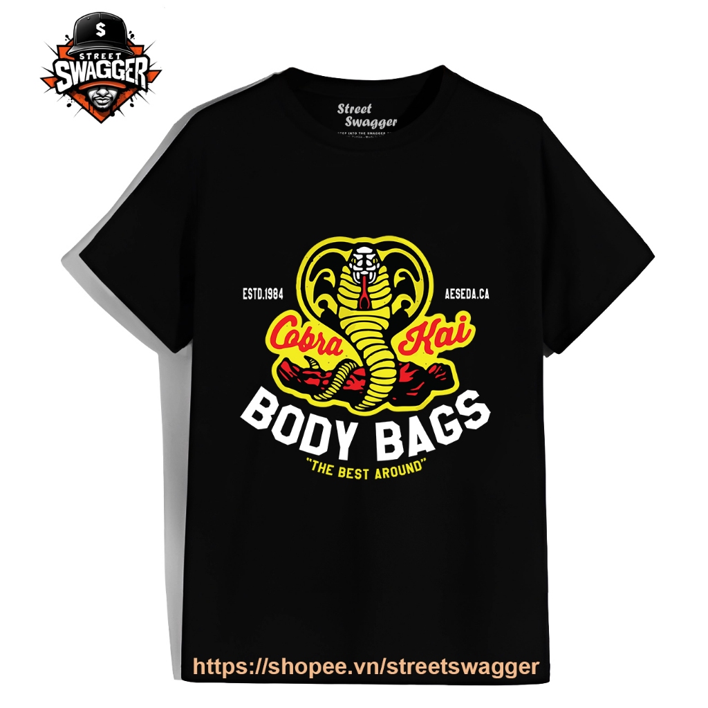 Áo thun Nam Nữ Cobra Kai Body Bags Karate Kid Parody Fan ArÁo thun Nam Nữ