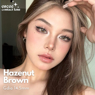 1 Cặp Lens kính áp tròng Hazenut Brown độ ẩm cao 60% nâu Tây sáng giãn tròng 14.5mm độ cận 0 - 10 độ (kèm khay gương)