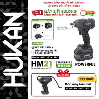 Máy Siết Bulong Hukan X1 Pro Đầu 1/2  - Lực Siết 350N Tặng Thân Bơm Lốp Hukan Z1000