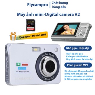 Máy ảnh kỹ thuật số digital mini camera V2, Máy quay phim, chụp ảnh cầm tay 48MP, Zoom 8X