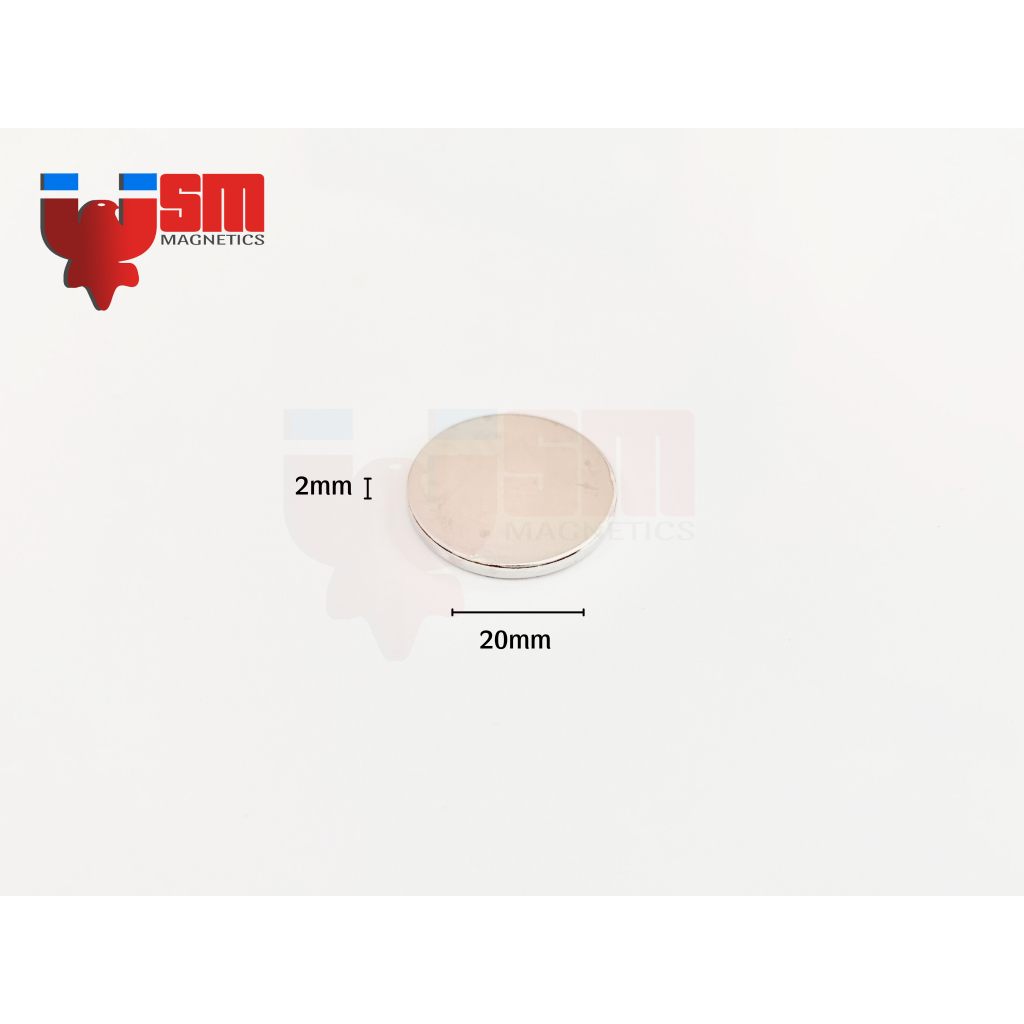 [NCSG] Nam châm đất hiếm 20x2mm - lực từ N35