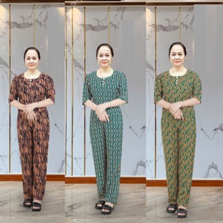 Đồ Bộ Trung Niên Tay Lỡ quần dài cho bà cho mẹ sang trọng