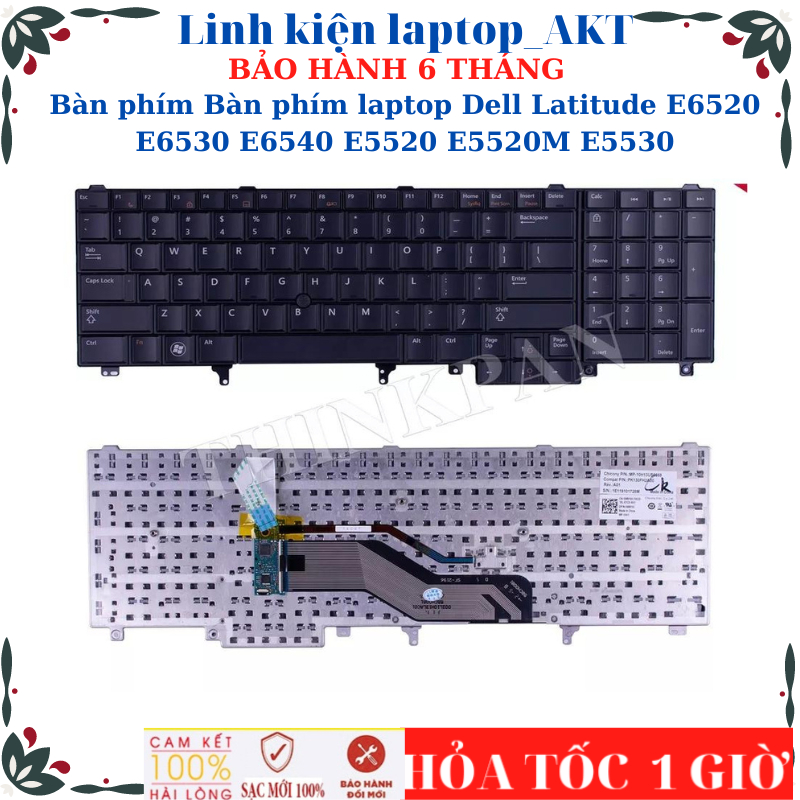 Bàn phím Bàn phím laptop Dell Latitude E6520 E6530 E6540 E5520 E5520M E5530