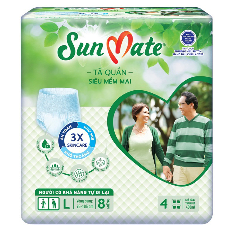 Tã Quần Người Lớn Sunmate Mềm Mại M9/ L8 -M8-L7- XL7