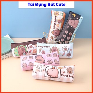 Túi đựng bút Capybara mini họa tiết hoạt hình chống nước, hộp đựng bút phong cách nhiều mẫu mã lựa chọn