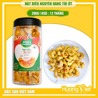 Hạt điều rang tỏi ớt, hạt điều Bình Phước tẩm vị thương hiệu Bà Tư hộp 220g