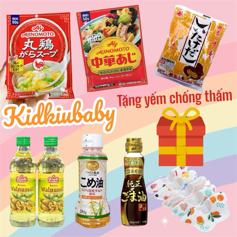 Gia Vị Ăn Dặm Cho Bé , Dầu Ăn Dặm Hạt Nêm Ăn Dặm Nước Mắm Ăn Dặm Cho Bé Từ 6 Tháng Tuổi